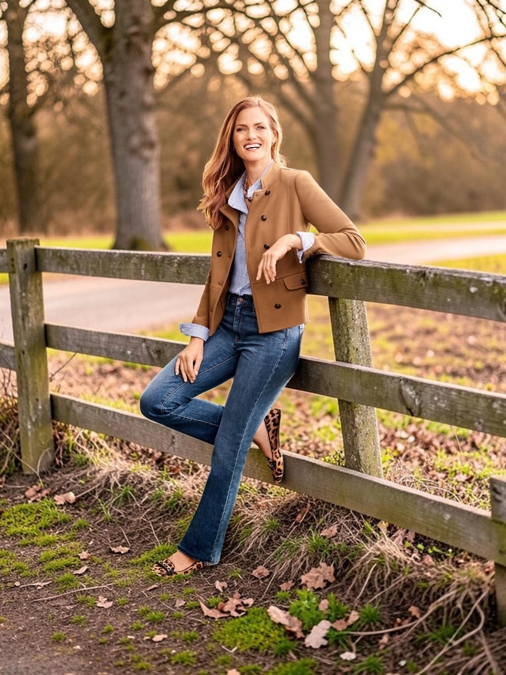 Talbots Twill Knit Band Jacket